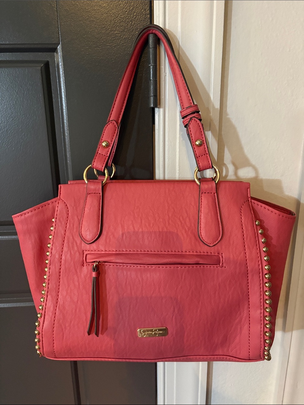 Jessica Simpson Women's Structured Tote Bag in Coral Red